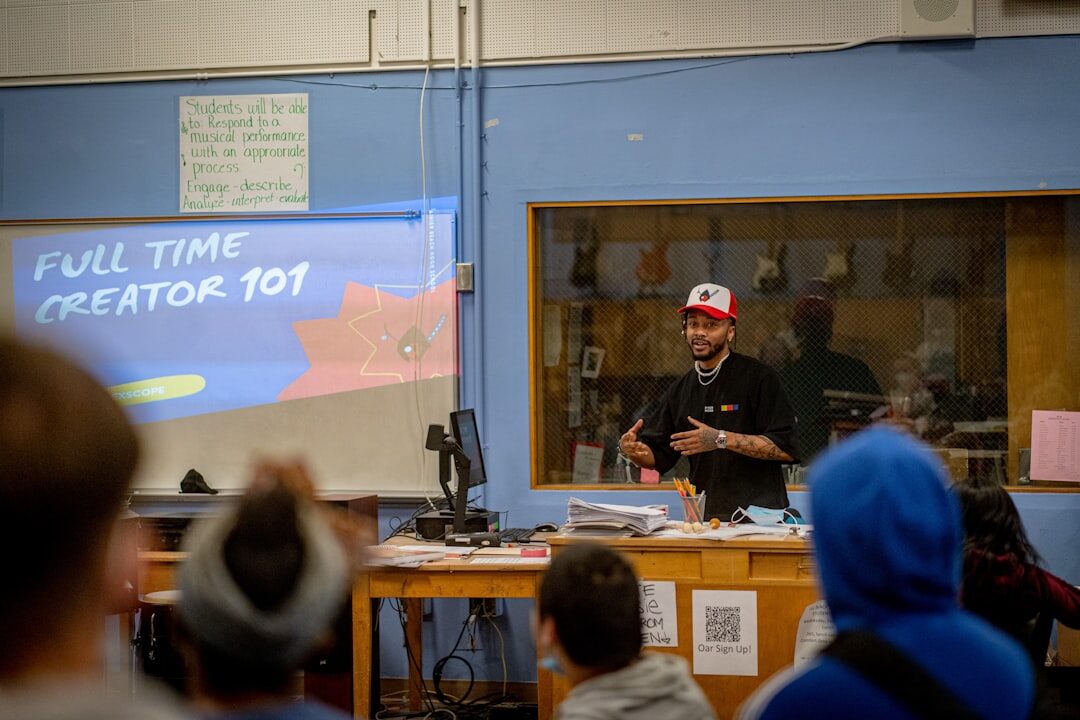 man leading workshop
