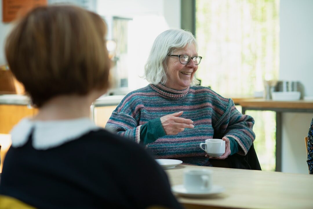 person listening in conversation